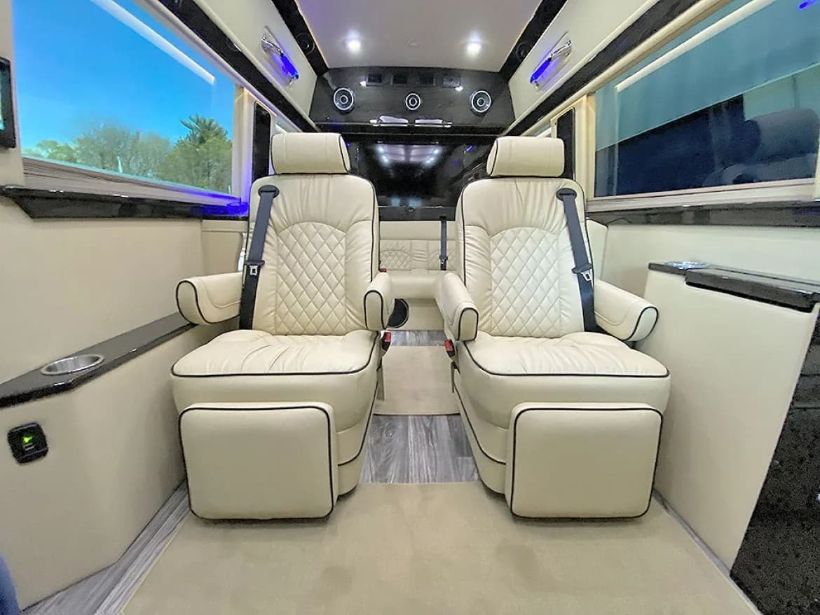 Jet Sprinter cabin with individual passenger seats