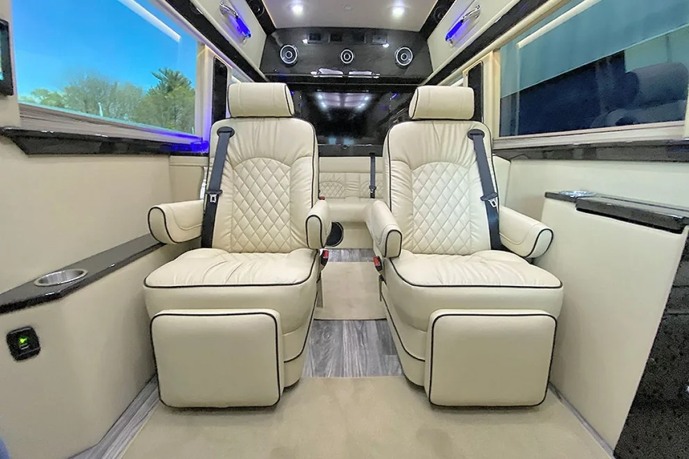 Jet Sprinter cabin with individual passenger seats